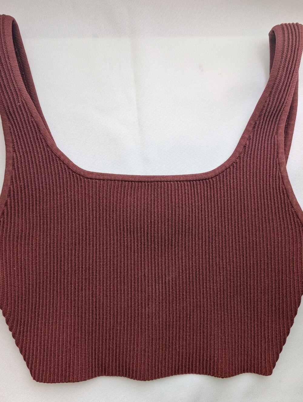 Babaton Sculpt Knit Squareneck Cropped Tank (S) - Sumac or Spiced burgundy